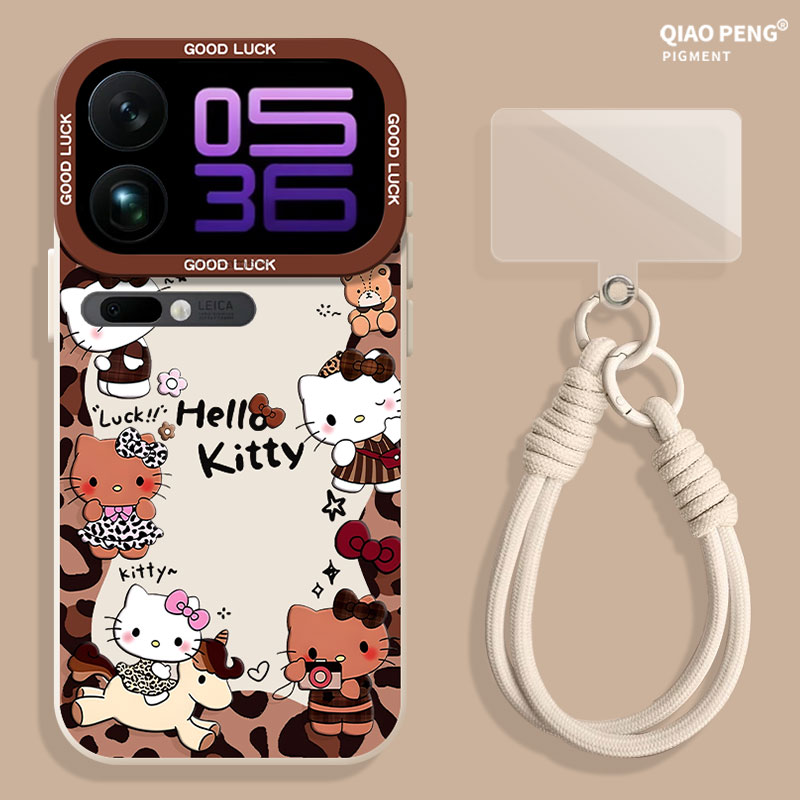 适用小米红米系列手机壳黑皮kt猫