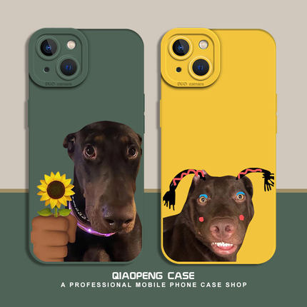 搞怪黑狗适用一加12手机壳iqoo11/10/15/ace3/2pro搞笑z9turbo/8新款7男6红米k90k80k70k60k50k40套note13/14