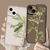 中国风竹子适用小米14手机壳12古风11青春红米note13pro芭蕉叶10佛系turbo3女17max新中式 k70k60k50k40k90k80