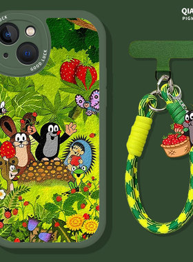 鼹鼠适用小米17promax手机壳13新款14/15可爱12清新11夏日红米k80k70k60k50k40k90绿色turbo4网红note10挂绳9