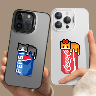 findx7 x5魅族21 ace3pro像素风2v抽象opporeno11搞怪10趣味9情侣8小众7套6 可乐猫咪适用一加12手机壳新款