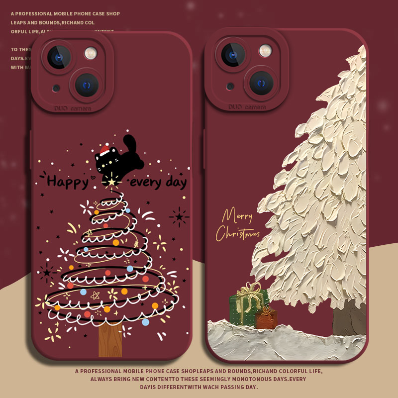 猫咪圣诞树适用手机壳小米系列