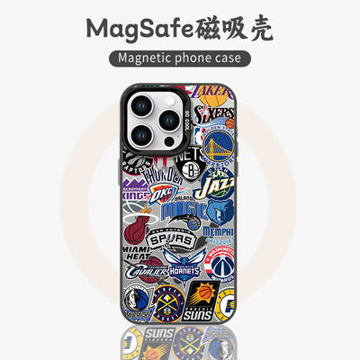 适用苹果手机壳磁吸篮球队标