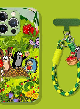 鼹鼠适用小米15ultra手机壳13新款14pro情侣12绿色11夏天红米k80k70k60k50女k40手腕17挂绳turbo4玻璃note10+