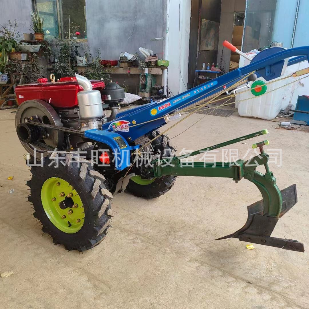 小型手扶拖拉机旋耕机农用旋耕打田中耕机 柴油电启动12马力拖拉