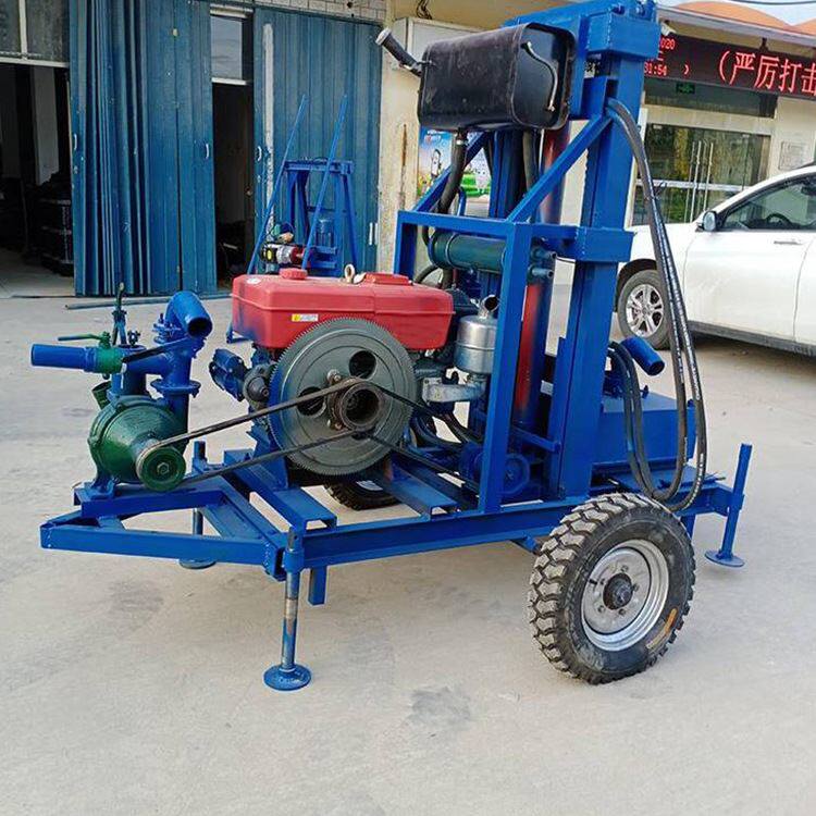 卡博恩柴油液压升降打井机小型民用柴油水井钻机液压打井机器