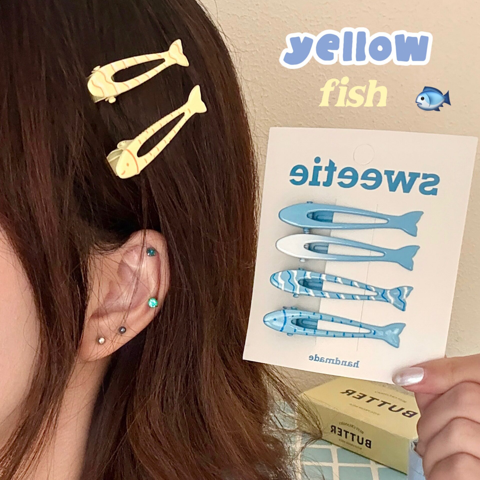 质量严选清新可爱小鱼发夹新款小头饰刘海夹边夹创意碎发夹发饰