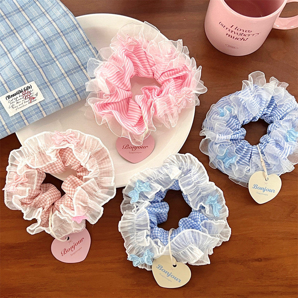 小礼物超仙头绳风大肠蕾丝芭蕾发圈少女结发绳复古学生马尾发饰