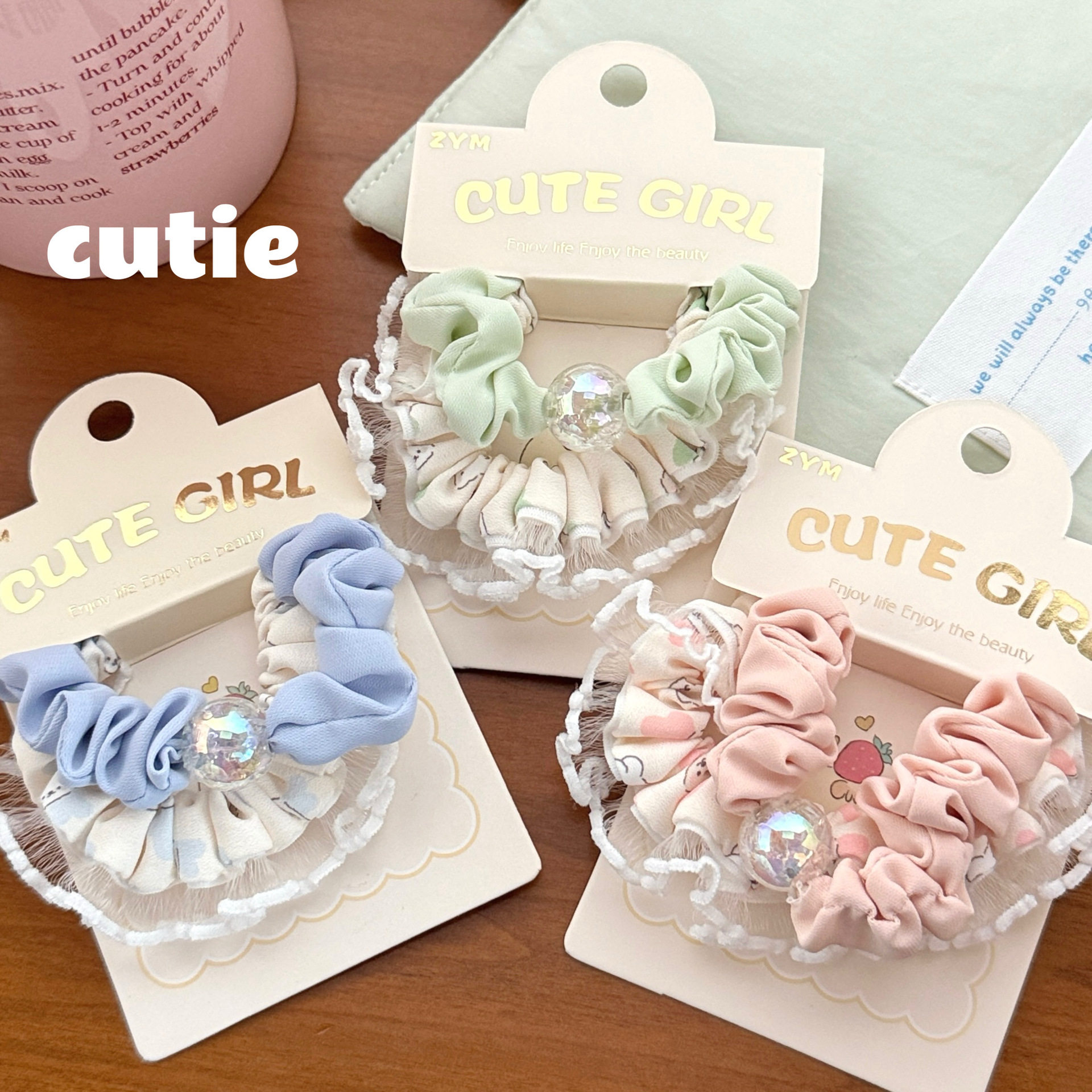 春节小礼品橡皮筋甜美发圈发绳套装小清新扎头夏季头饰