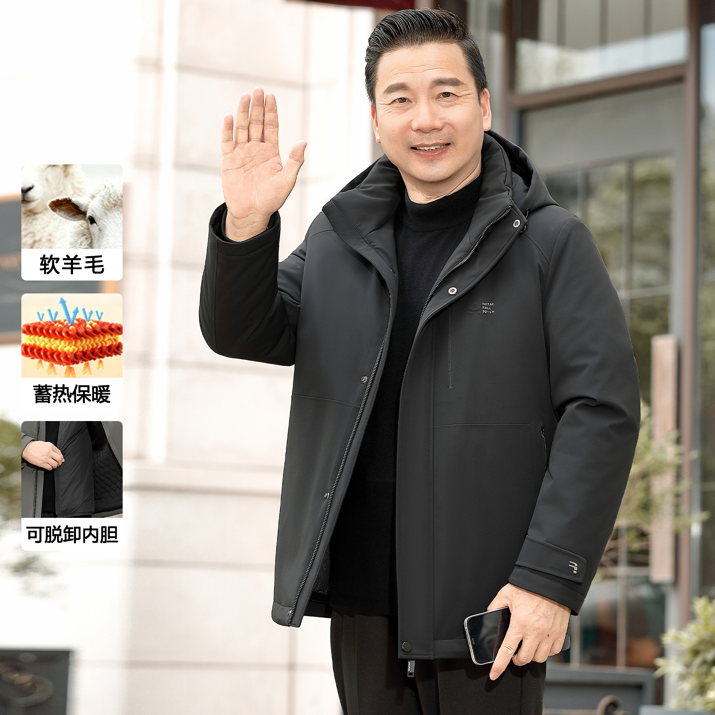 中老年冬装爸爸装棉衣