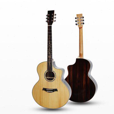 民谣吉他大量现货工厂41寸木吉他云杉玫瑰木出口外贸guitar