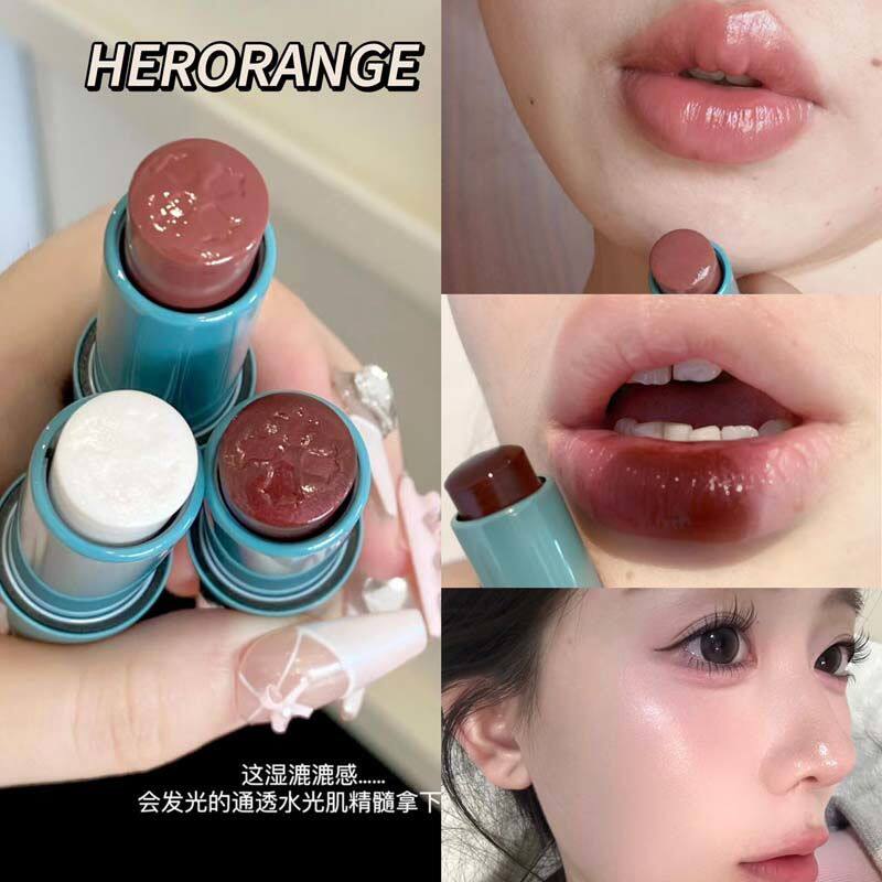 花仙子系列原生粉嫩水光rc多用棒显白伪素颜滋润口红唇膏高光平替