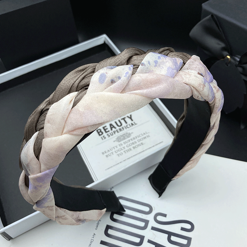 欧美风时尚发卡发箍女麻花编织成人百搭高颅顶头饰压发洗脸头箍