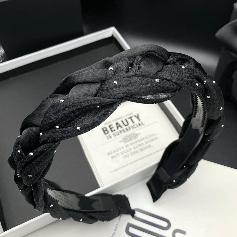 复古时尚简约发卡发箍女麻花编织带齿防滑经典头饰压发洗脸头箍