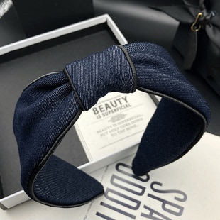 明星同款发卡发箍女高级感牛仔复古日常发捆头饰宽边压发洗脸头箍