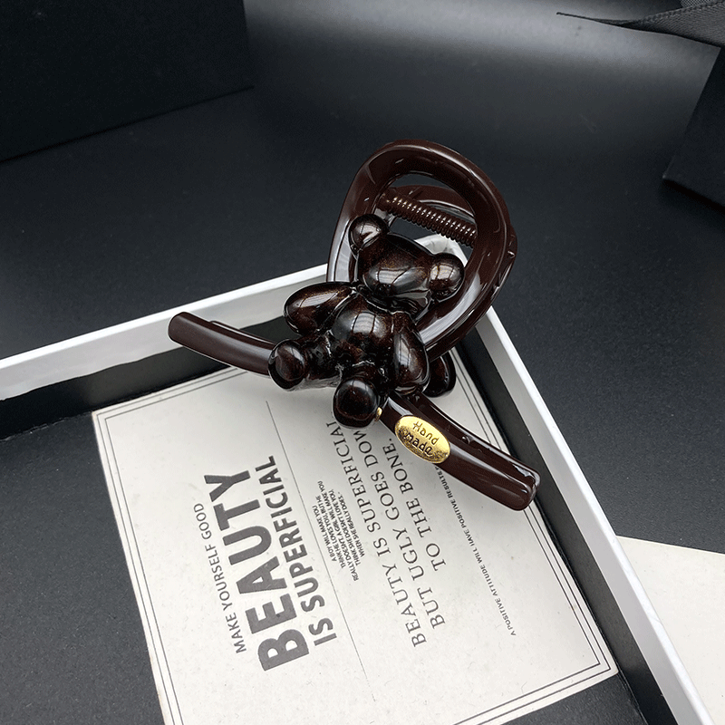 临嫣抓夹亚克力原创设计小熊发饰