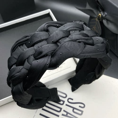 轻奢高定烫钻遮白发宽边发箍