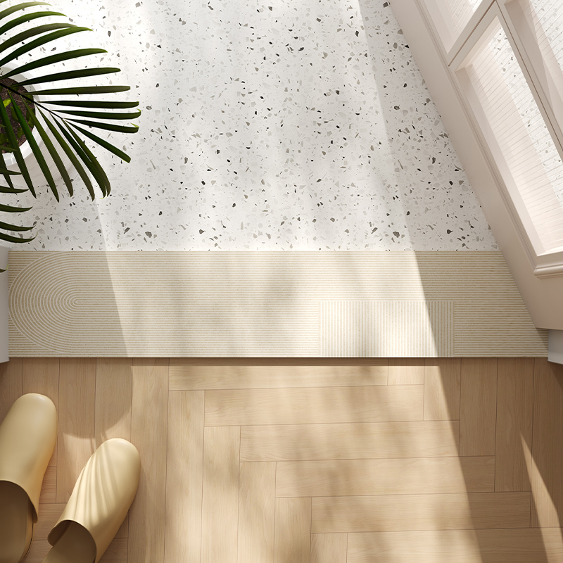 侘寂风门槛石极窄地垫卫生间门口硅藻泥吸水地毯楼梯台阶防滑脚垫