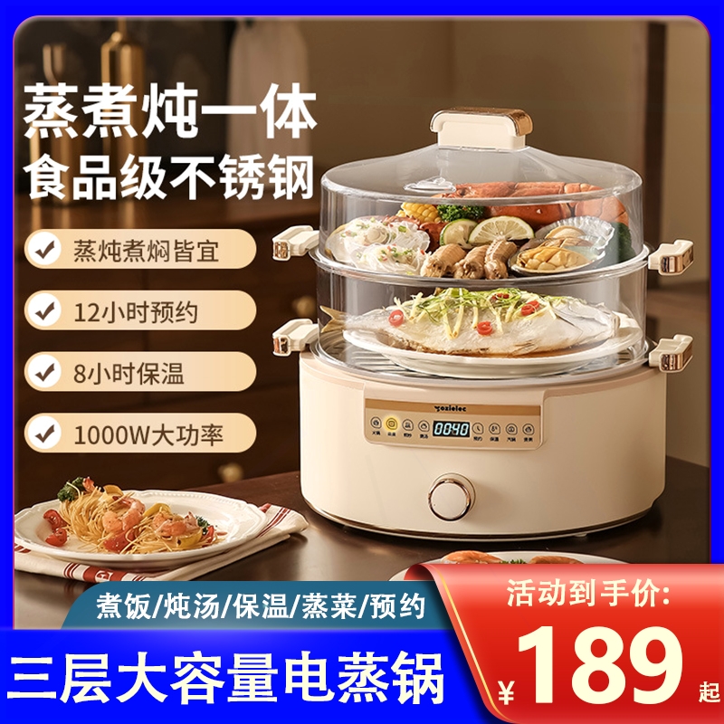 三层大容量电蒸锅多功能家用智能