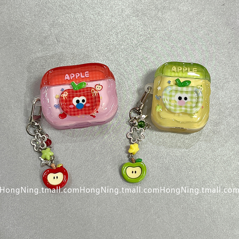 趣味立体格纹苹果适用新三代airpods4保护套新款苹果蓝牙无线耳机壳1/2代airpodspro二代防摔情侣全包小众