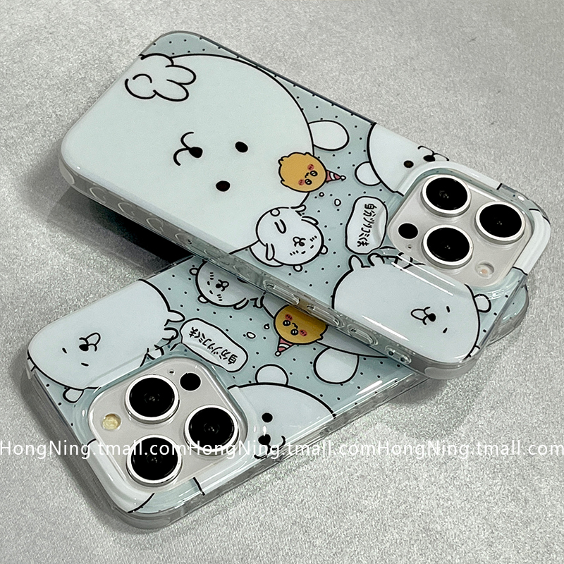 韩系趣味可爱卡通小熊适用苹果16ProMax手机壳简约男生iPhone13新款16pro小众女款14防摔15PRO硅胶全包保护套