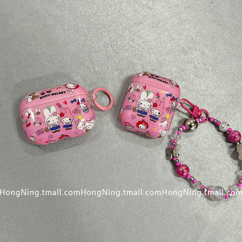 可爱卡通kitty猫美乐蒂适用新三代airpods4保护套新款苹果蓝牙无线耳机壳1/2代airpodspro二代防摔全包日韩风