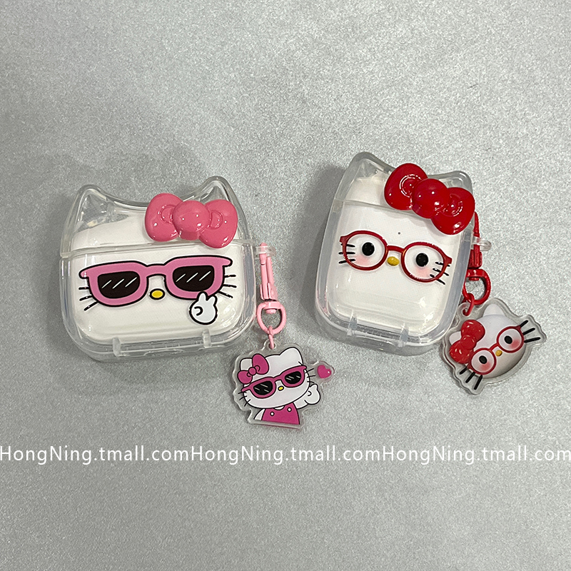 趣味可爱卡通kitty猫适用新三代airpods4保护套新款苹果蓝牙无线耳机壳1/2代airpodspro二代防摔全包小众闺蜜