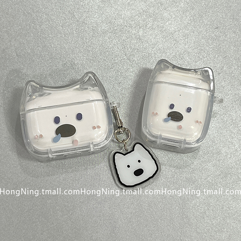 趣味卡通小狗适用新三代airpods4保护套新款苹果蓝牙无线耳机壳1/2代airpodspro二代防摔简约全包男小众透明