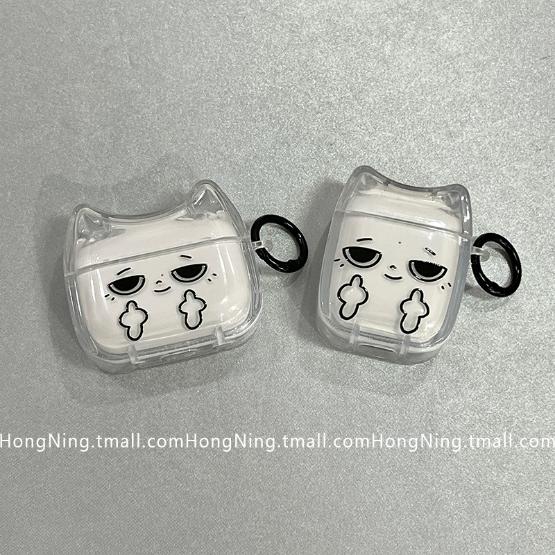 搞怪趣味表情适用新三代airpods4保护套新款苹果蓝牙无线耳机壳1/2代airpodspro二代防摔透明小众全包男简约