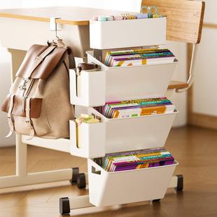 课桌侧边收纳挂书篮多功能学生桌面书本整理神器文具多层置物架儿