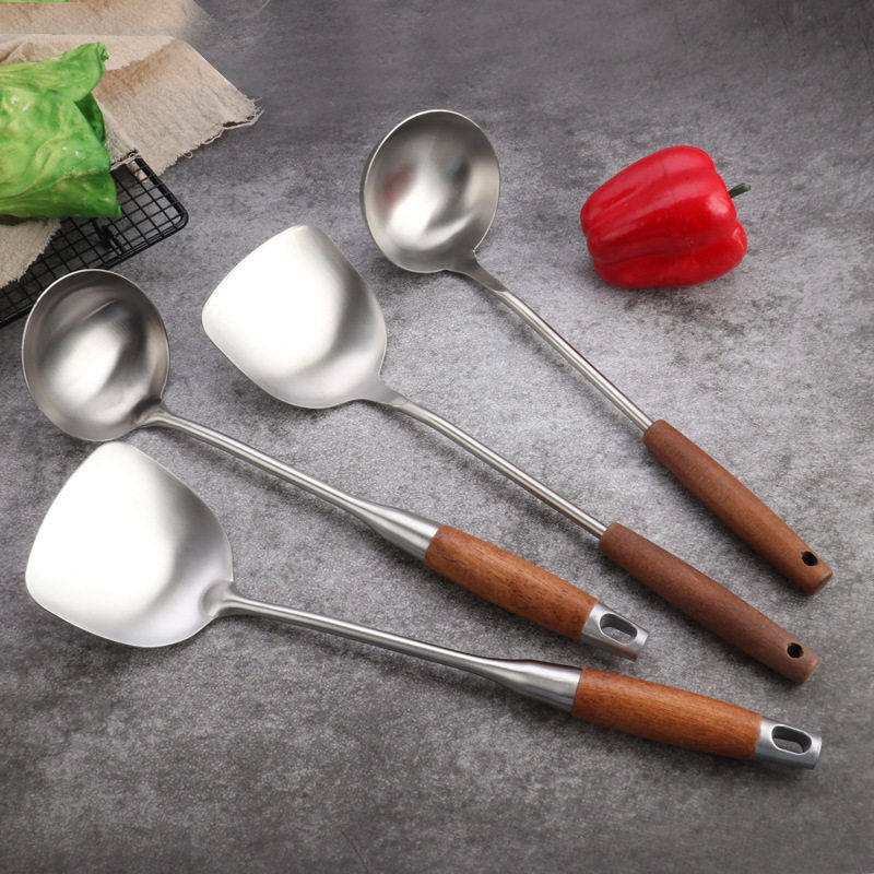 厂家 304不锈钢锅铲家用厨房汤勺 烹饪勺铲木柄厨具炒菜铲子,厨房/烹饪用具,全套勺铲,淘宝优惠券,粉丝福利购,淘宝优惠卷