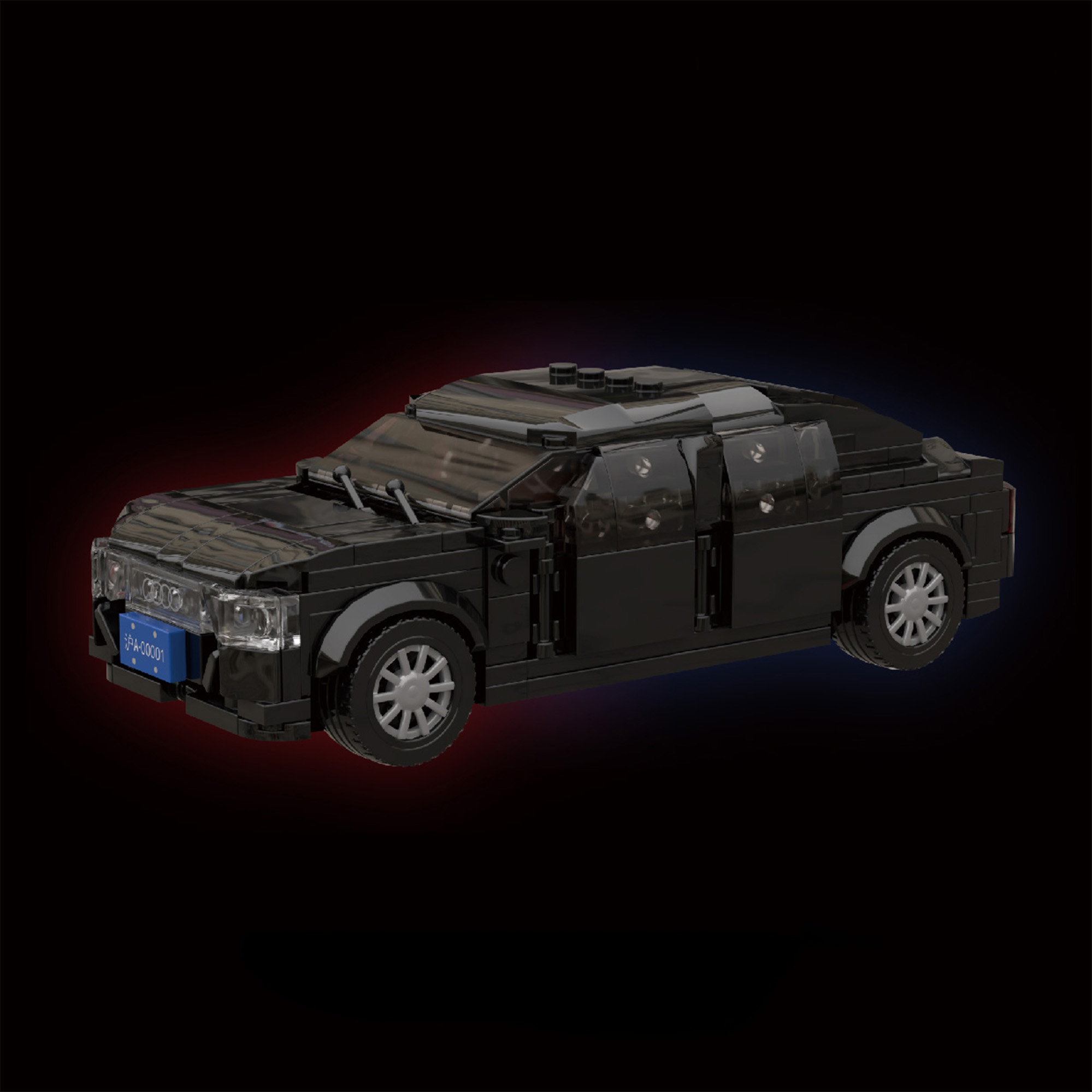 蜂芮原创积木设计便衣车定制拼装车拼装玩具益智模型手工