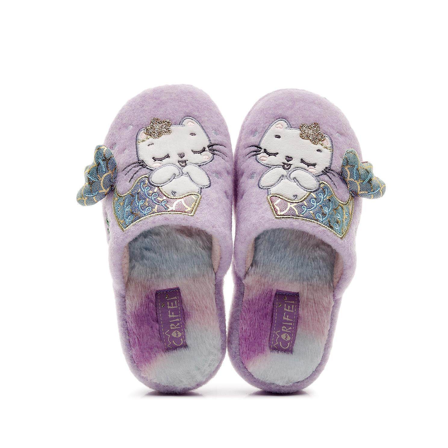 儿童软底足弓棉拖鞋秋冬天可爱卡通轻便静音公主家用防滑棉鞋女孩