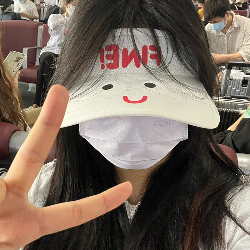 发卡式遮阳帽女防晒防紫外线2024新款儿童可爱搞怪大帽檐夏季户外
