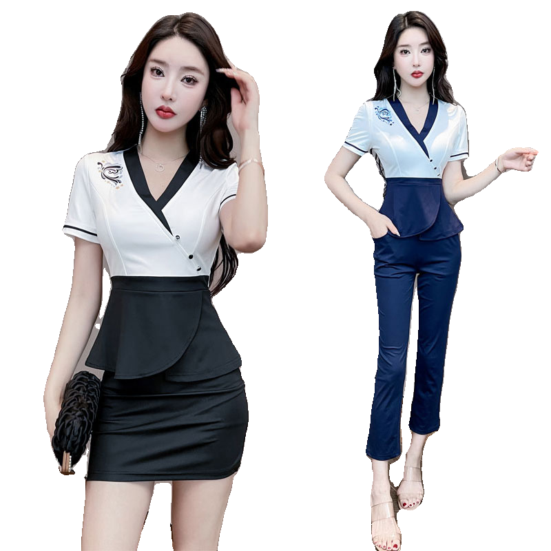 养生足疗推拿按摩美容师工作服女