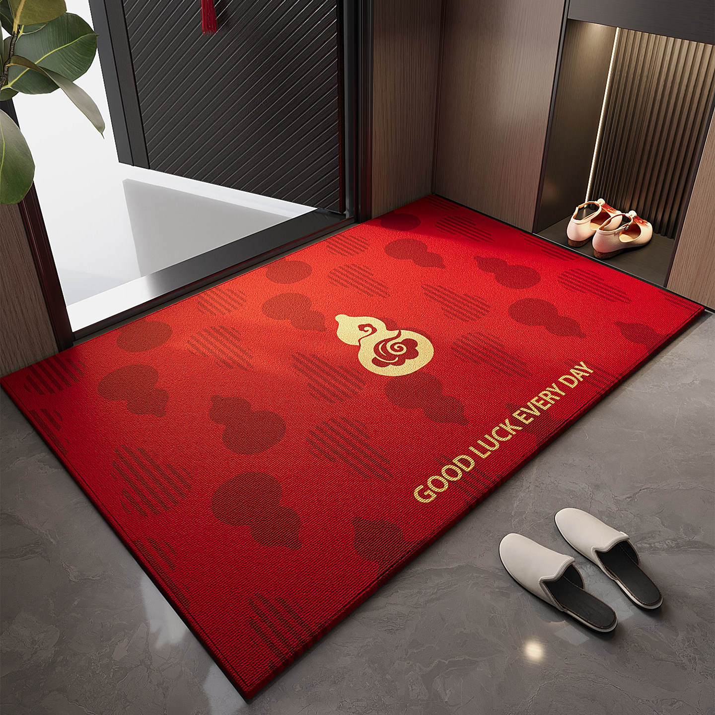 新年大门口防滑脚垫红色入户门地垫耐磨耐脏玄关蹭土室外地毯门垫,居家布艺,入户地垫,淘宝优惠券,粉丝福利购,淘宝优惠卷