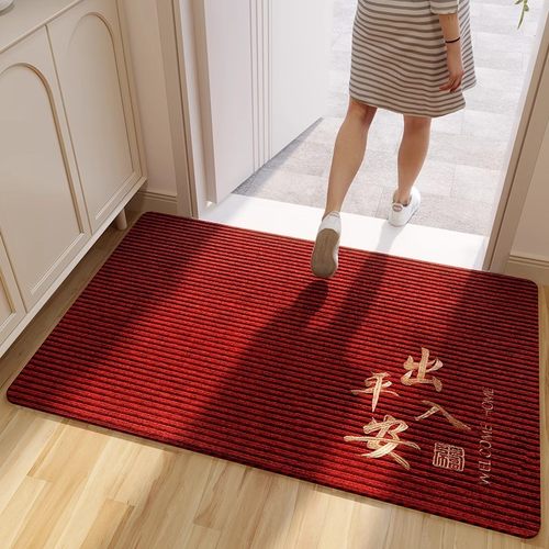 红色入户门地垫玄关大门口