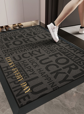 灰色入户门地垫高端大门口耐脏防滑脚垫别墅家用进门地毯玄关门垫