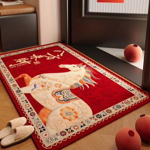 玄关门口进门防滑脚垫红色入户门地垫耐脏除尘免洗可裁剪地毯门垫