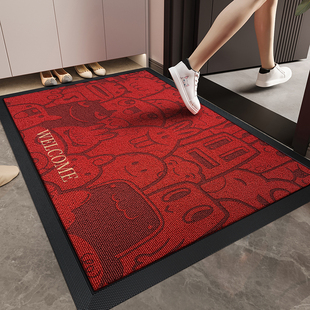 红色高端入户门地垫防滑脚垫别墅高级加厚门垫大门口进门玄关地毯