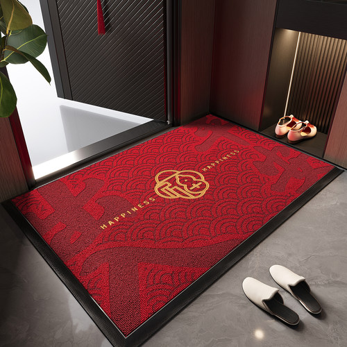 红色入户门地垫高端喜庆防滑脚垫