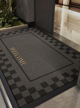 地垫入户门垫灰色玄关大门口进门脚垫刺绣防滑耐脏耐磨室外门外毯