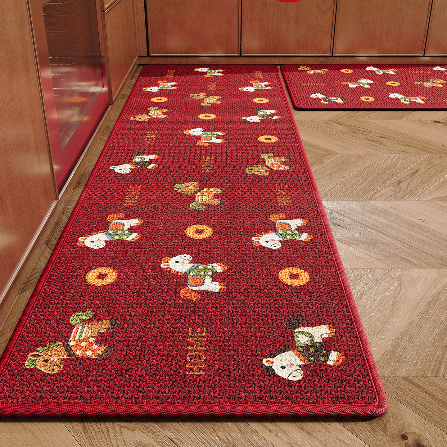 防滑脚垫卡通小马厨房地垫子高级感家用长条吸水速干耐脏免洗地毯,居家布艺,厨房地垫,淘宝优惠券,粉丝福利购,淘宝优惠卷