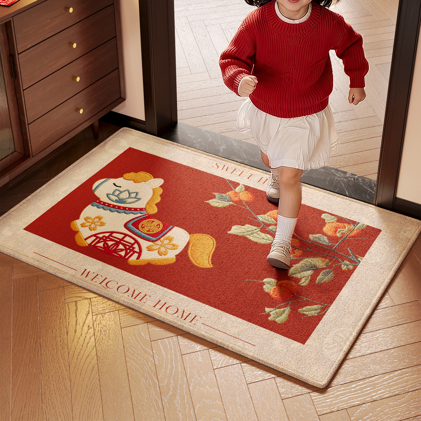 2026新款新年入户门地垫防滑脚垫喜庆玄关耐脏耐磨除尘高级感地毯,居家布艺,入户地垫,淘宝优惠券,粉丝福利购,淘宝优惠卷