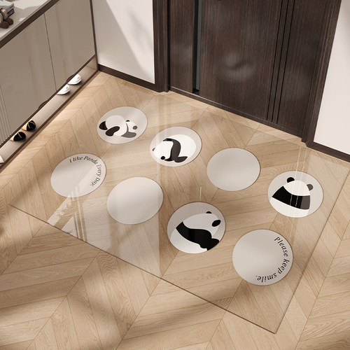 2024新款入户地垫软玻璃透明卡通PVC可裁剪定制地毯耐脏免洗可擦