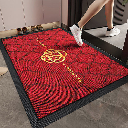 红色高端入户门地垫家用大门口进门脚垫耐脏除尘免洗地毯玄关门垫