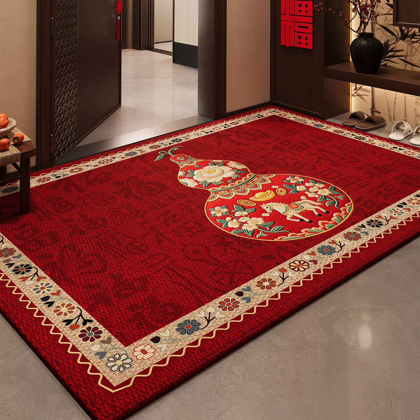 红色入户门地垫玄关门口进门防滑脚垫耐脏除尘免洗可裁剪地毯门垫,居家布艺,入户地垫,淘宝优惠券,粉丝福利购,淘宝优惠卷