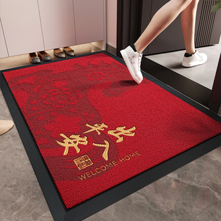 红色玄关防滑脚垫马年入户门地垫2026新款喜庆耐脏除尘高级感地毯