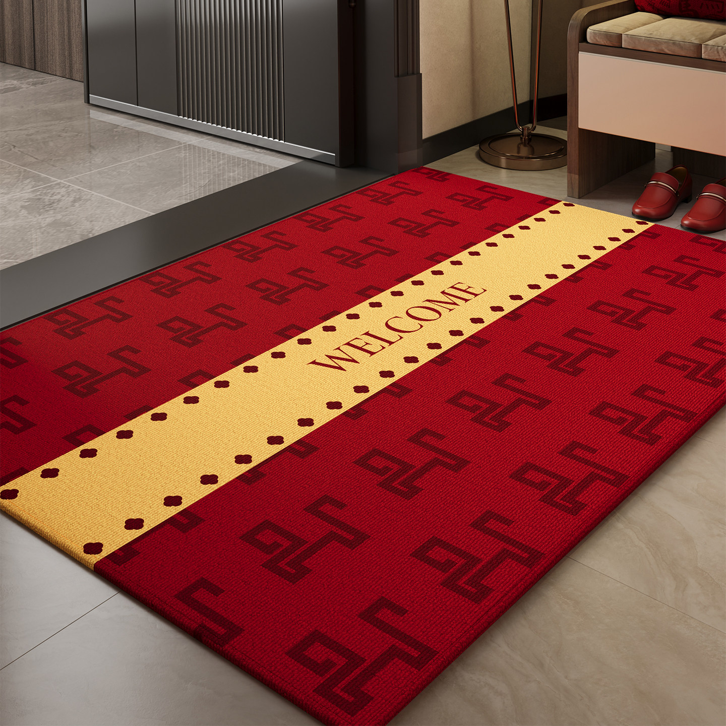 2026新款防滑脚垫玄关入户门地垫喜庆新年耐脏耐磨除尘高级感地毯,居家布艺,入户地垫,淘宝优惠券,粉丝福利购,淘宝优惠卷