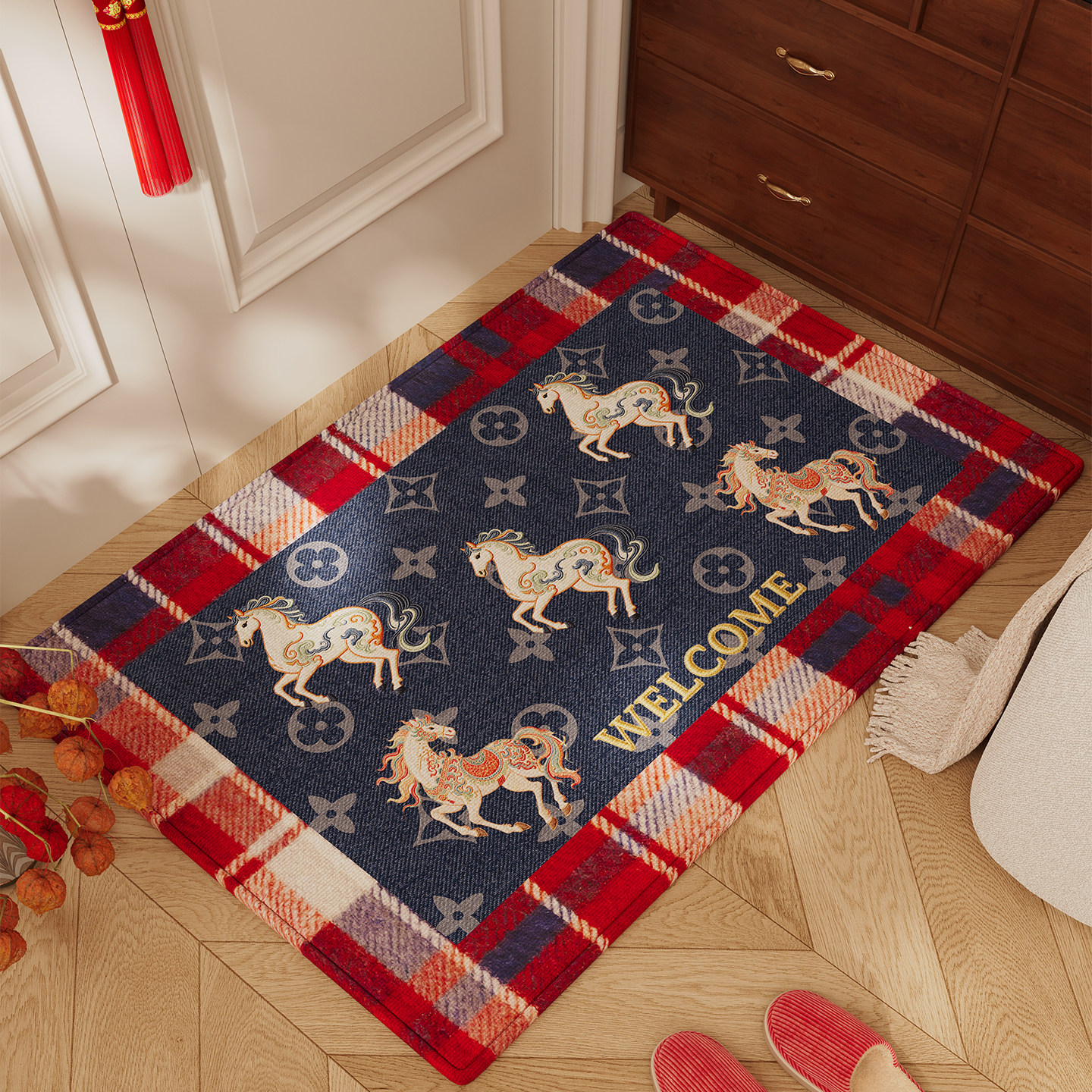 入户门地垫马年轻奢高级感防滑脚垫2026新款玄关进门除尘地毯门垫,居家布艺,入户地垫,淘宝优惠券,粉丝福利购,淘宝优惠卷
